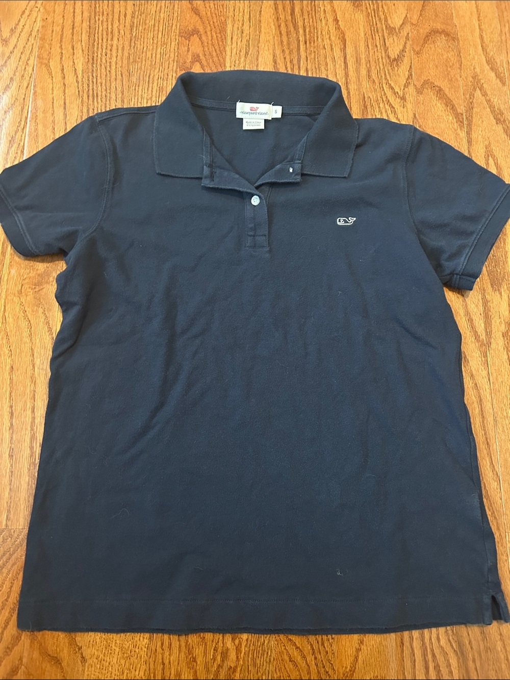Vineyard Vines Dark Blue Short Sleeve Polo with Whale Emblem